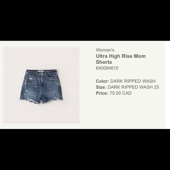 A&F Ultra High Rise Mom Shorts - Picture 2 of 3